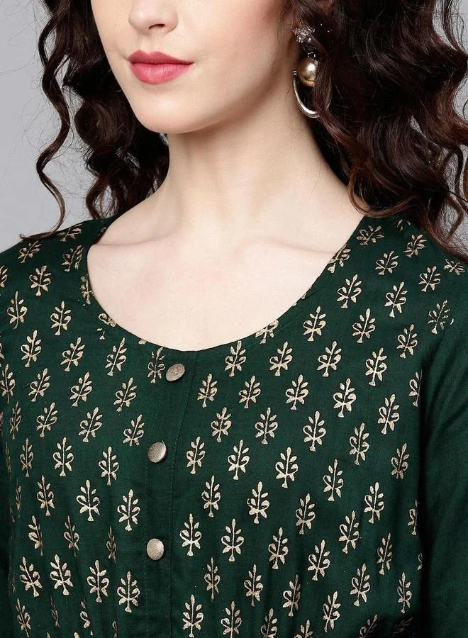 آي شين طقم كورتا أناركالي بالزهور من إيشين مع بالازو