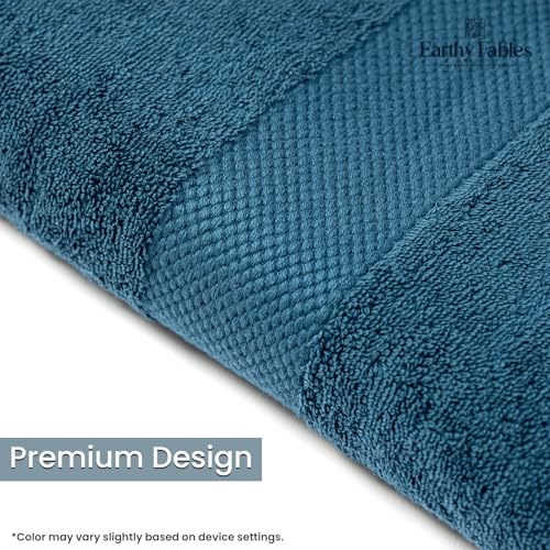 Earthy Fables Premium Bath Towel - 100% Combed Cotton, 600 GSM, Ultra Soft, Quick Dry and Highly Absorbent for Home, Travel and Acne-Prone Skin, 150 x 70 cm, Dark Teal - Image 4