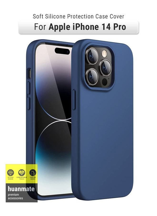 huanmate - Stylish Silicone Case Cover For Apple iPhone 14 Pro Blue - Image 1