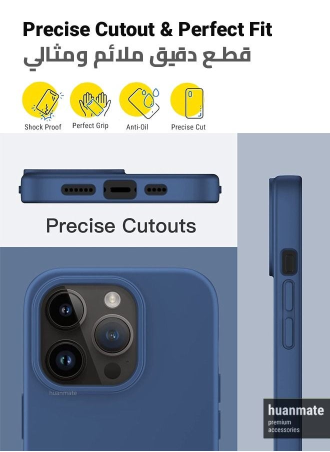 huanmate - Stylish Silicone Case Cover For Apple iPhone 14 Pro Blue - Image 1