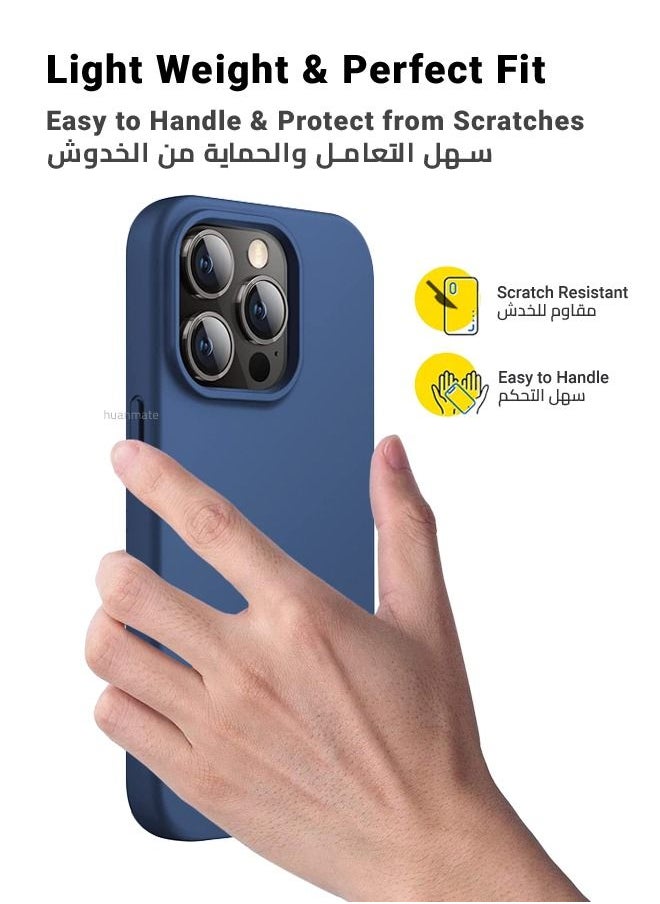 huanmate - Stylish Silicone Case Cover For Apple iPhone 14 Pro Blue - Image 1