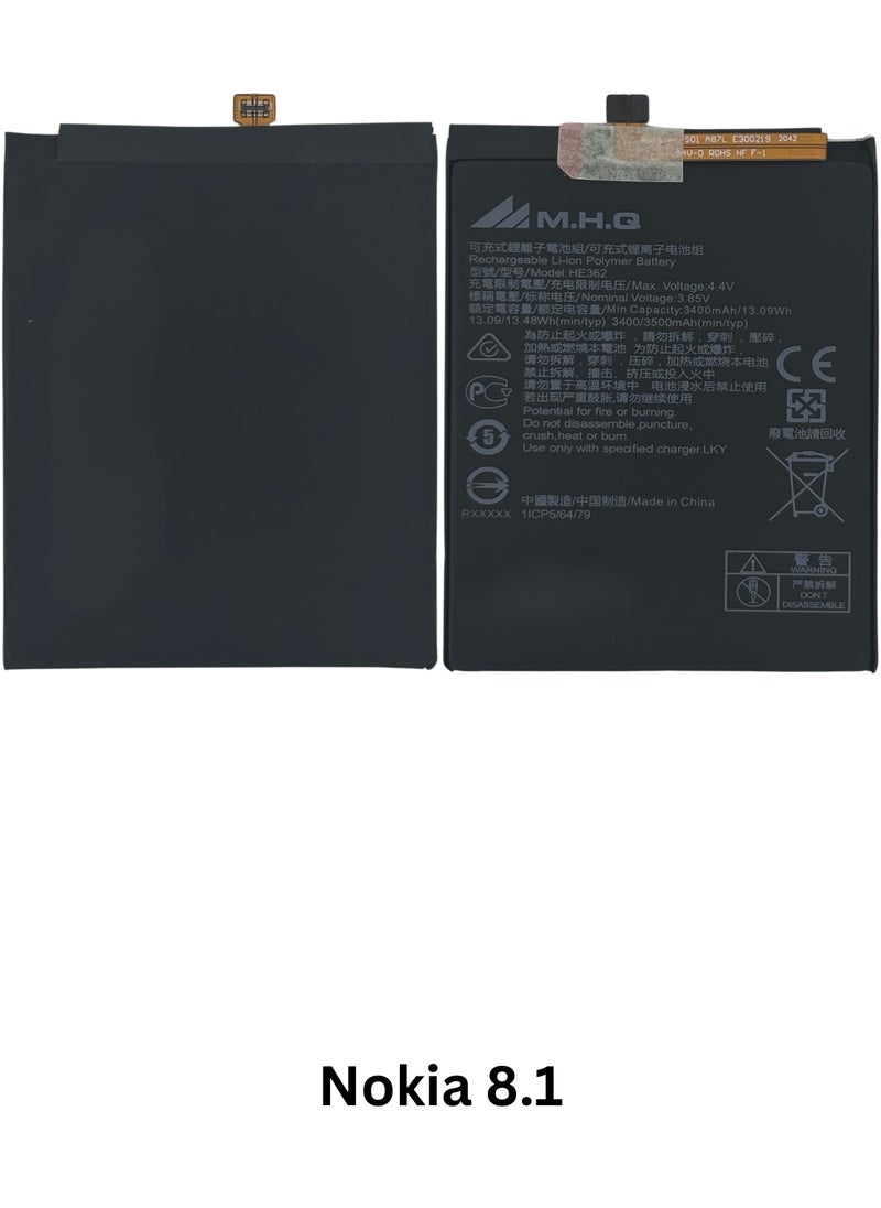 M.H.Q Nokia 8.1: TA-1119, TA-1121: HE355 Battery High Quality  - Image 3