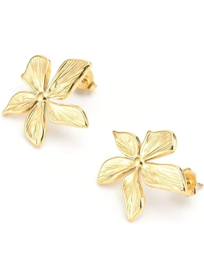 لي كوبر أقراط نسائية مطلية بالذهب من الفولاذ المقاوم للصدأ