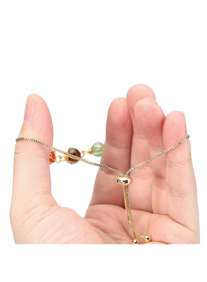 erorex Chakra Bracelets For Women 8Mm Yoga Beaded Bracelets For Boys Girls Mens Adjustable 7 Chakras Crystals And Healing Stones Bracelets 14K Gold Wire Wrapped - Image 4