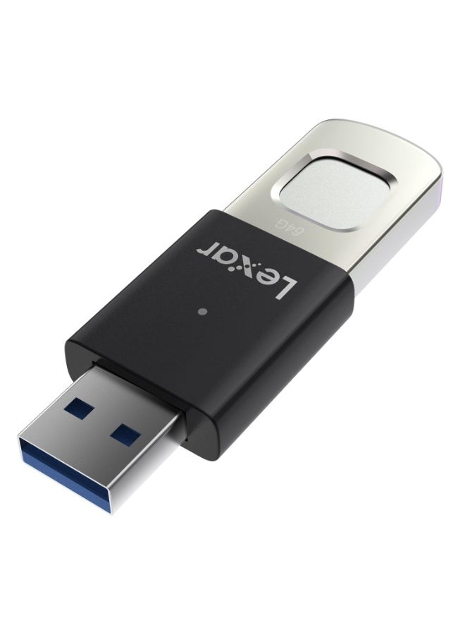 ليكسار Lexar 256GB JumpDrive Fingerprint F35USB 3.2 Gen 1 Flash Drive, Up to 400/350 MB/s Read/Write, Storage Expansion and Backup, 256-bit AES & Fingerprint Encryption, Black (LJDF35P256G-RNBNG) - Image 1