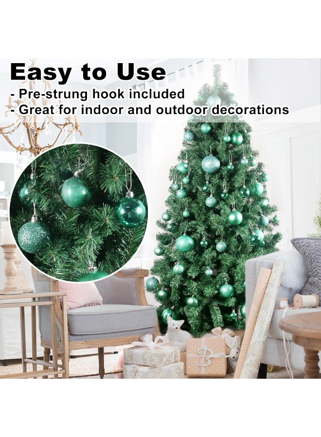 GameXcel Teal 2.5" Christmas Balls Christmas Tree Decoration Ornaments Shatterproof Hanging Balls for Birthday Halloween Holiday Wedding Decorations Set of 24pcs - Image 5