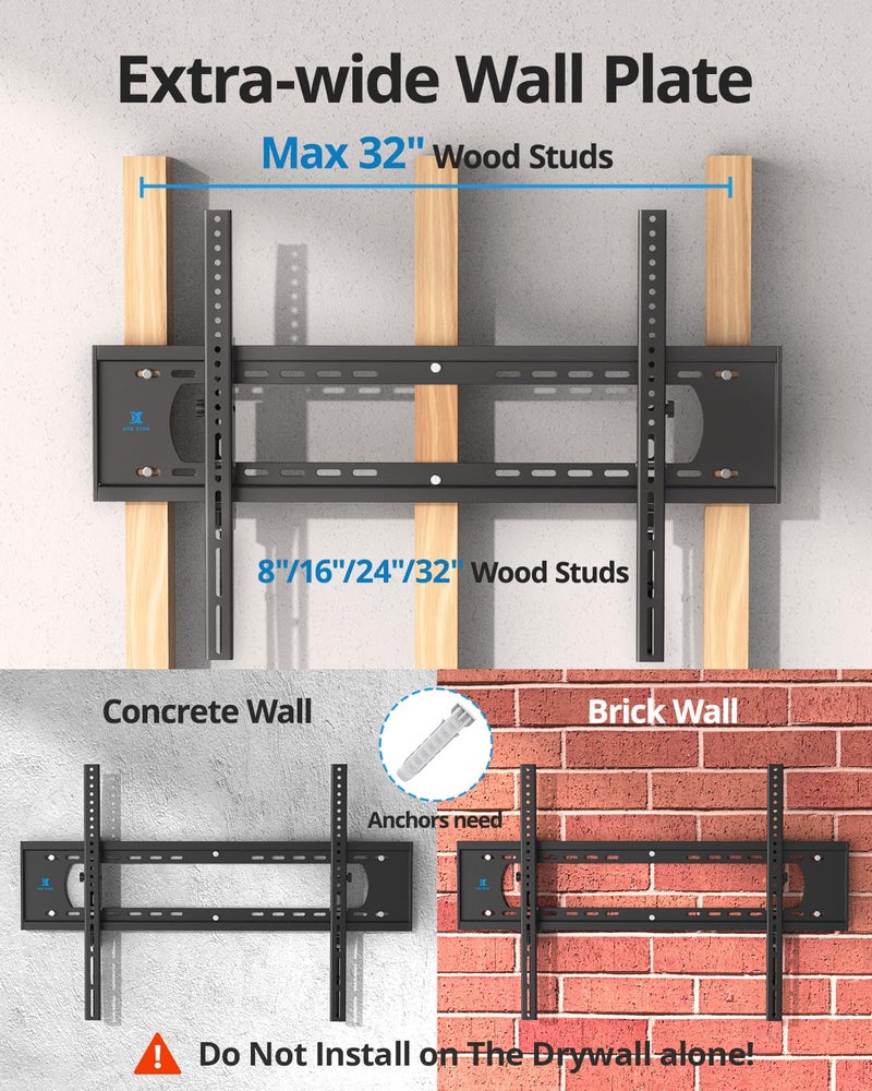 USX STAR 85 86 98 100 inch Heavy Duty Tilt TV Wall Mount Bracket for 65-120" Large TVS Up to 220LBS,Ultra Slim Tilting TV Mount, Max VESA 900Ã—600mm, 16/18/24/32" Studs,Fit Most 65+ 75+ 120 TVs - Image 4