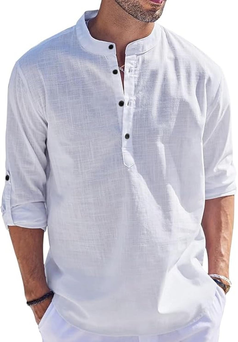 Bellstone Men's Cotton Blend Solid Regular Fit Kurta (KURTA1500_Single_White_S - Image 1