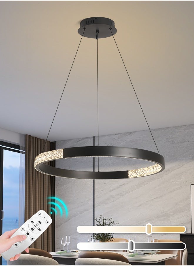 Modern Round Chandelier, Adjustable Height LED Light,Remote Control Dimmable Chandelier for Dining Room, Bedroom, and Kitchen, 60CM, 3000K-6000K,34W - pzsku/Z0394BEF60E12703E5777Z/45/1741456825/373c7c69-e15f-4173-9ee0-8916cac465e8