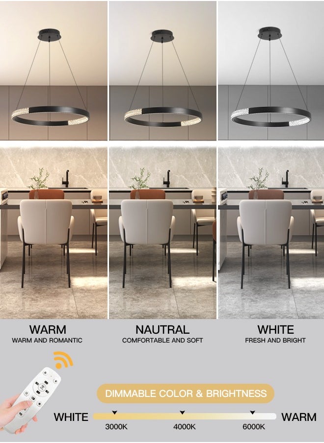 Modern Round Chandelier, Adjustable Height LED Light,Remote Control Dimmable Chandelier for Dining Room, Bedroom, and Kitchen, 60CM, 3000K-6000K,34W - pzsku/Z0394BEF60E12703E5777Z/45/1741456830/844114d8-2893-4d66-a57b-105b1e195510