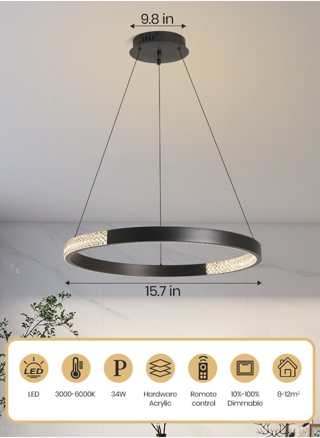 Modern Round Chandelier, Adjustable Height LED Light,Remote Control Dimmable Chandelier for Dining Room, Bedroom, and Kitchen, 60CM, 3000K-6000K,34W - pzsku/Z0394BEF60E12703E5777Z/45/1741456835/2bf78f26-2d11-4c9a-b319-6c5d6472028b