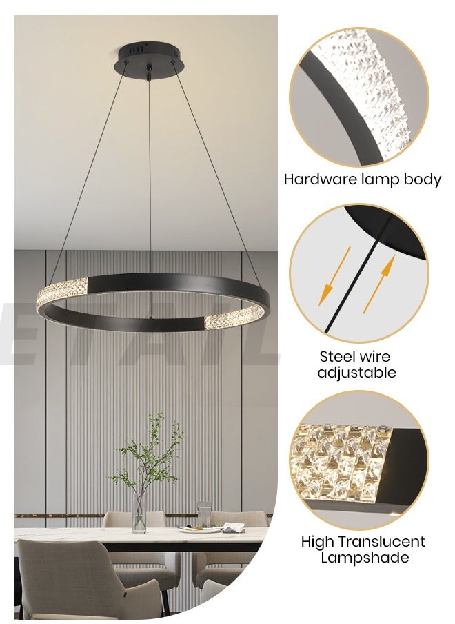 Modern Round Chandelier, Adjustable Height LED Light,Remote Control Dimmable Chandelier for Dining Room, Bedroom, and Kitchen, 60CM, 3000K-6000K,34W - pzsku/Z0394BEF60E12703E5777Z/45/1741456840/7f8444ff-4ebc-4023-8c35-67e7d7ff98f0