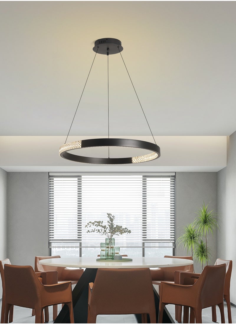 Modern Round Chandelier, Adjustable Height LED Light,Remote Control Dimmable Chandelier for Dining Room, Bedroom, and Kitchen, 60CM, 3000K-6000K,34W - pzsku/Z0394BEF60E12703E5777Z/45/1741456861/9539e686-c545-4236-9802-62ab4c30421a