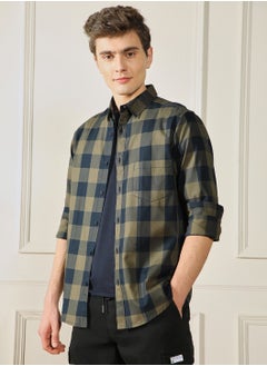 Dennis Lingo Green Casual Shirt for Men, 100% Cotton, Slim Fit  - Image 3