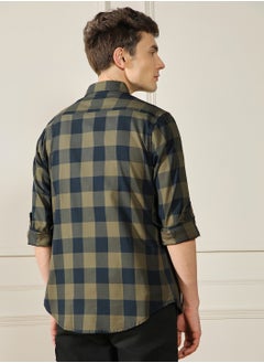 Dennis Lingo Green Casual Shirt for Men, 100% Cotton, Slim Fit  - Image 5