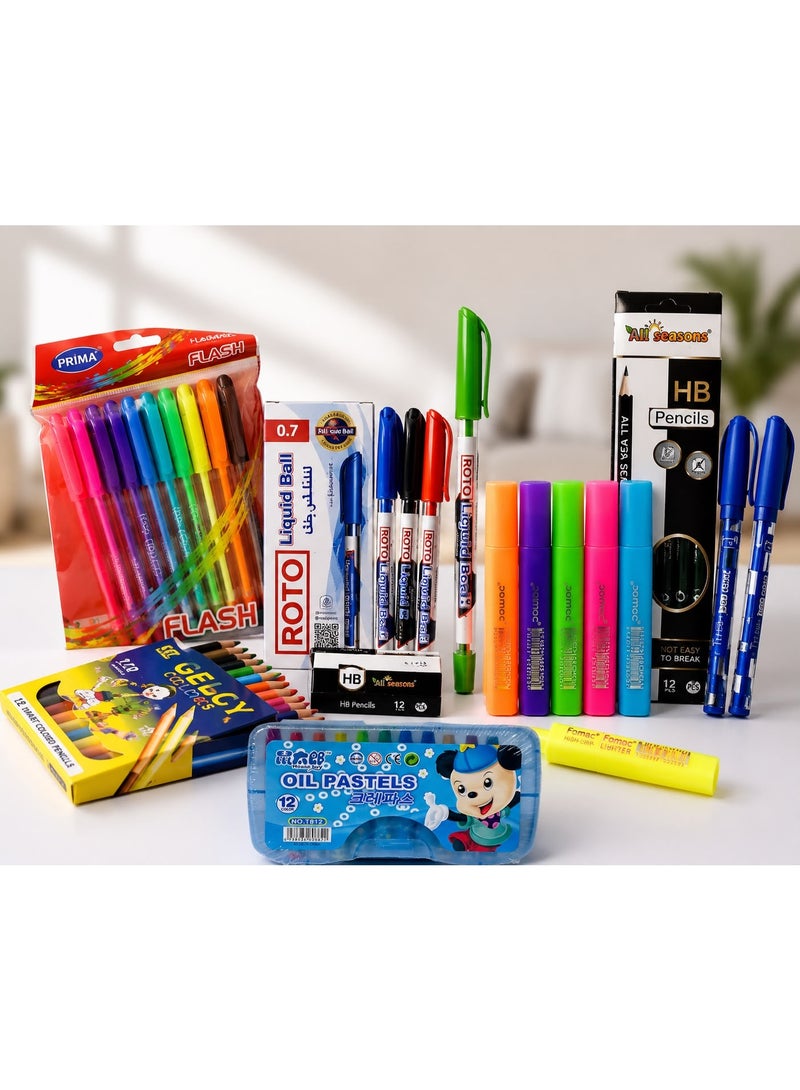 Office Supplies | Markers, highlighters, felt-tip pens, and drawing pens (11 varieties) - Image 1