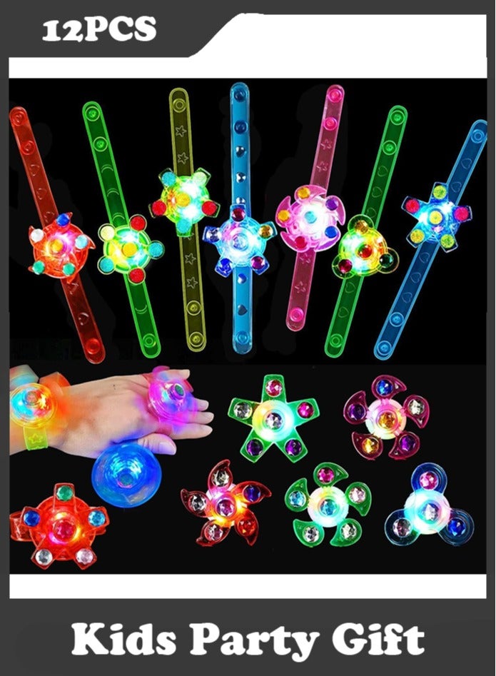 12 Pieces LED Luminous Bracelet, Kids Party Gift, Party Supplies Children's Birthday Gifts (Random Color) - Image 1