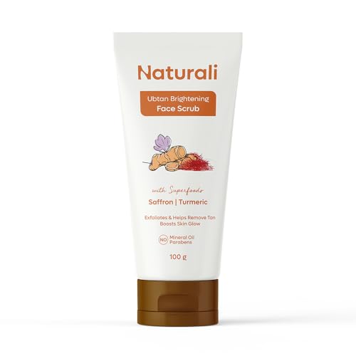 Naturali Ubtan Brightening Face Scrub | With Superfoods Saffron & Turmeric | Exfoliates | Removes Tan | Boosts Skin Glow | Paraben-free | For All Skin Types | 100g - Image 1