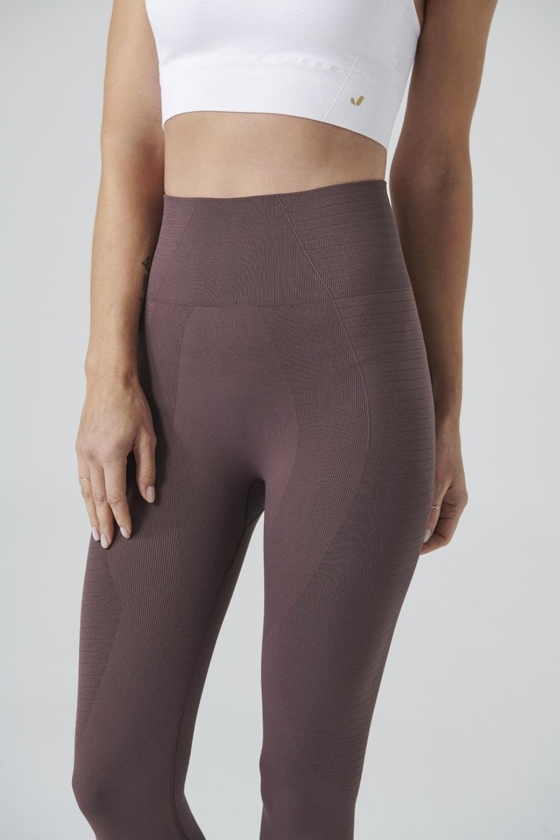 Jerf Gela High Waist Flexible and Gathering Sports Tights - Brown  - Image 3