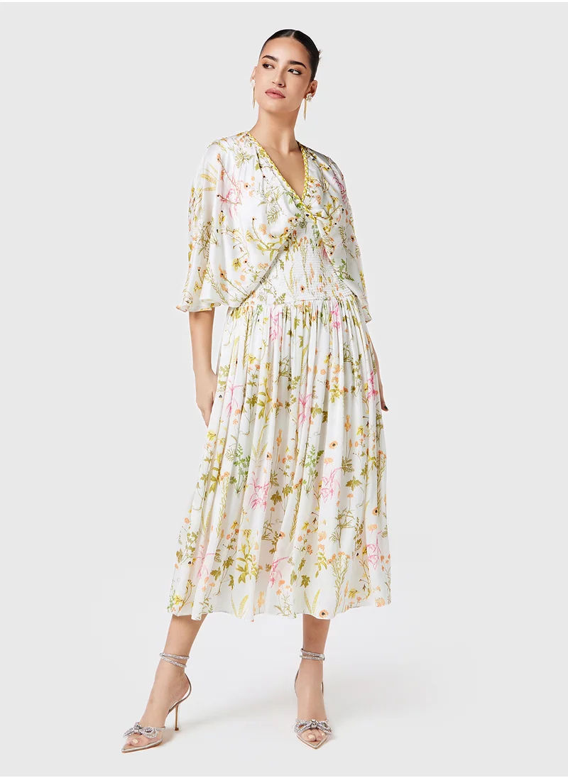 ثريدز باي اجوني Printed Gathered Dress