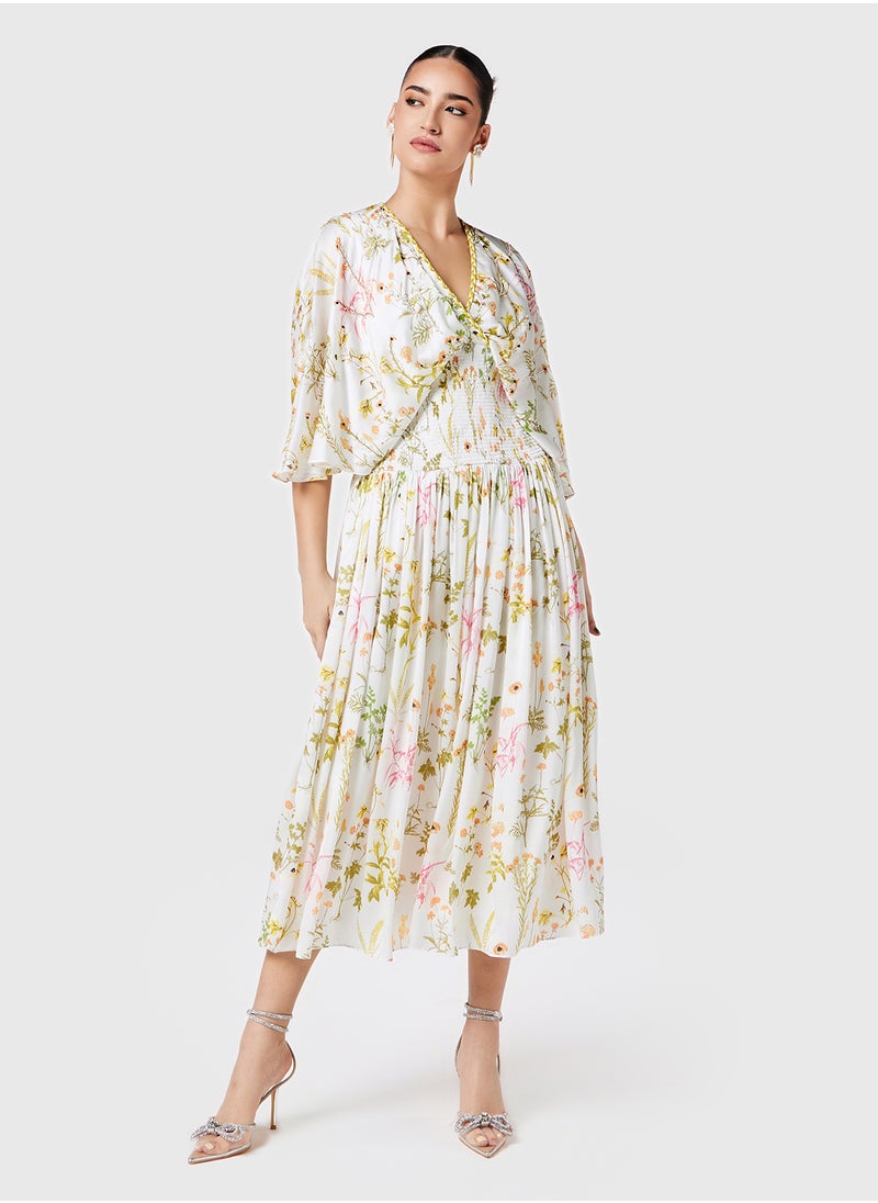 Threadz by Ajooni - Printed Gathered Dress - Image 1