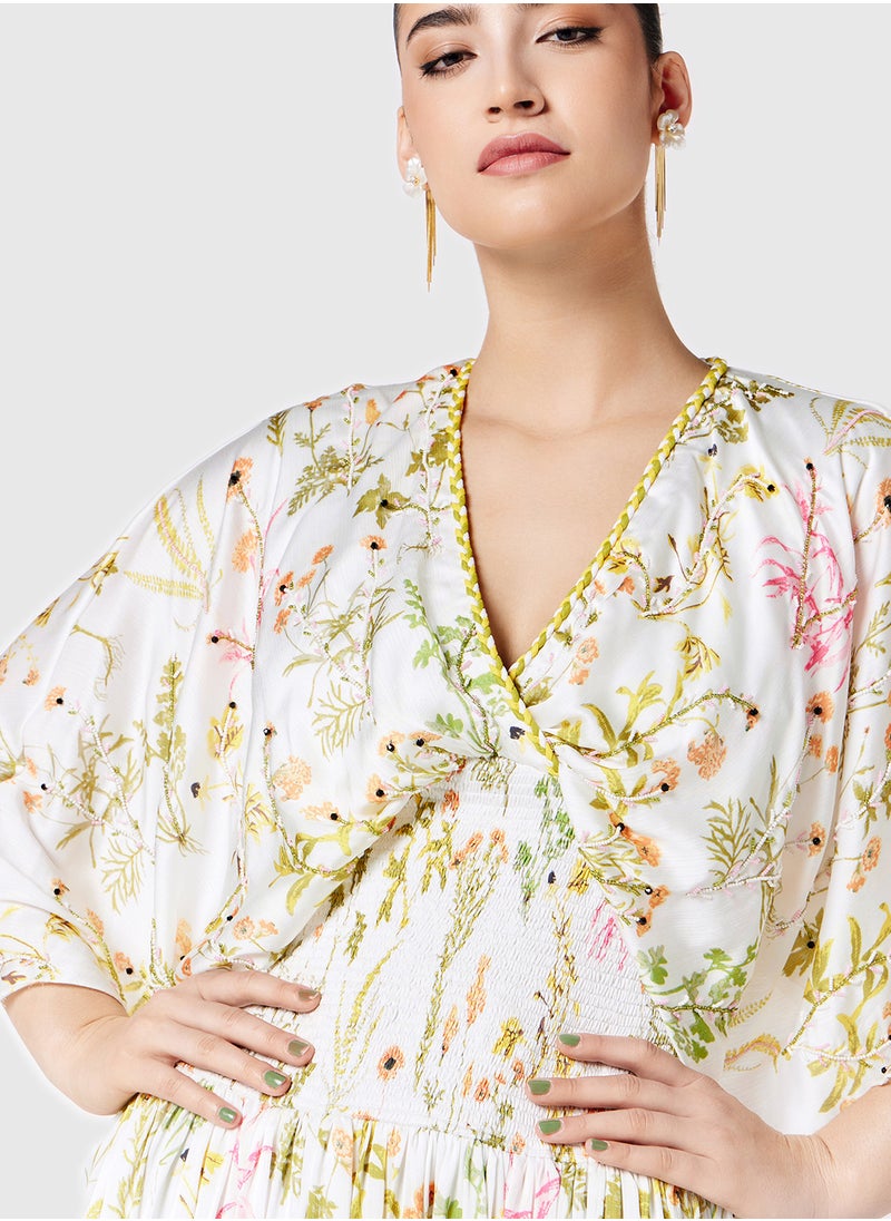 Threadz by Ajooni - Printed Gathered Dress - Image 1