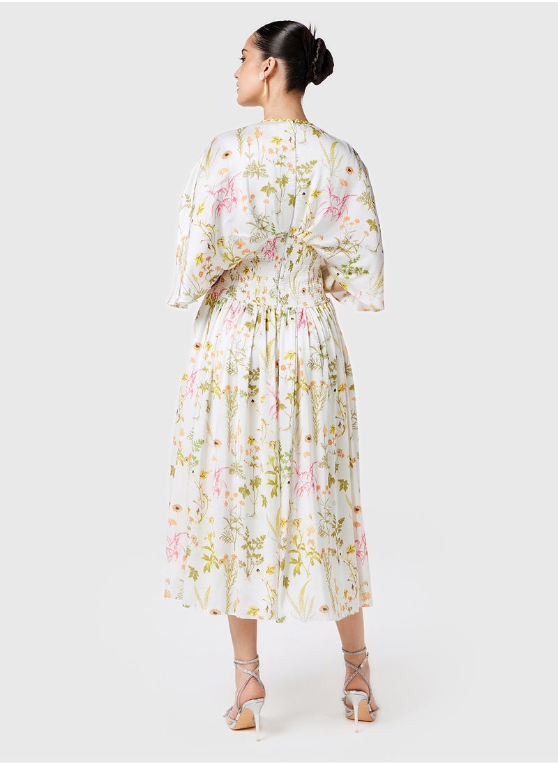 Threadz by Ajooni - Printed Gathered Dress - Image 1