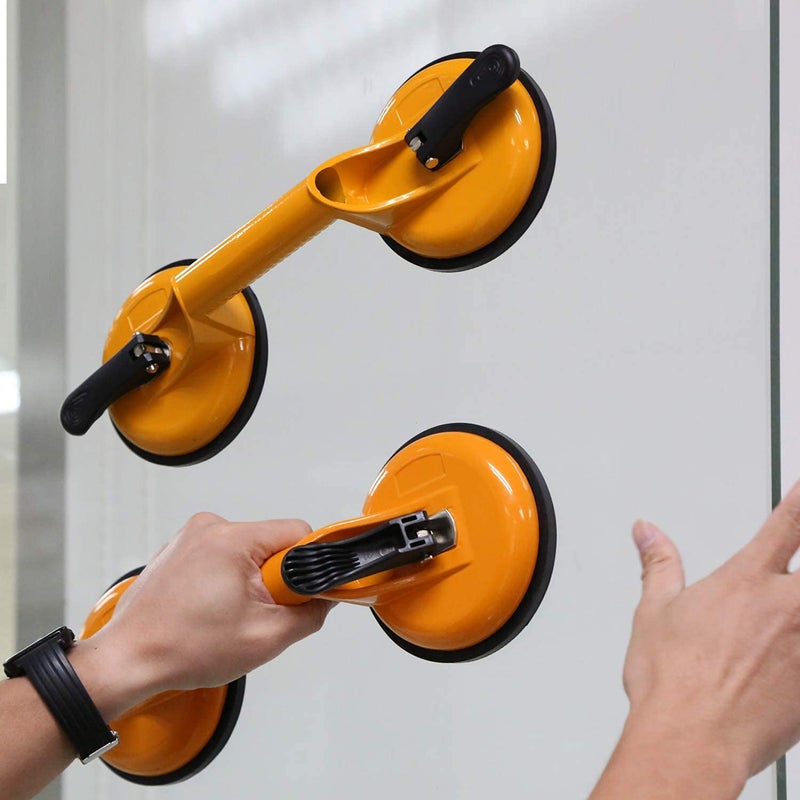 KPS Glass Suction Cups Aluminum Vacuum Plate Handle Glass Holder Hooks to Lift Large GlassFloor Gap FixerTile Suction Cup LifterMoving GlassPad for LiftingDent Puller Multicolor Pack of 2 - Image 4