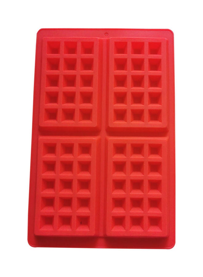 Silicone Waffle Mould Red 22.5x18.5cm - Image 4