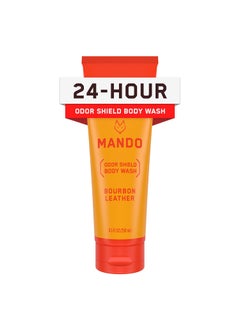 Mando Mando Odor Shield Body Wash  24 Hour Control  Removes Odor Better than Soap  SLS and Paraben Free Skin Safe  85 Ounce Bourbon Leather 