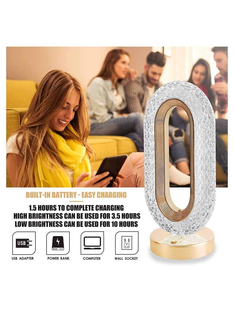 Creativity Crystal Table Lamp with Touch Control, 3 Levels Brightness, Rechargeable USB Small Lamp, Night Light for Bedside, Bedroom, Home, Living, Dining - Image 5