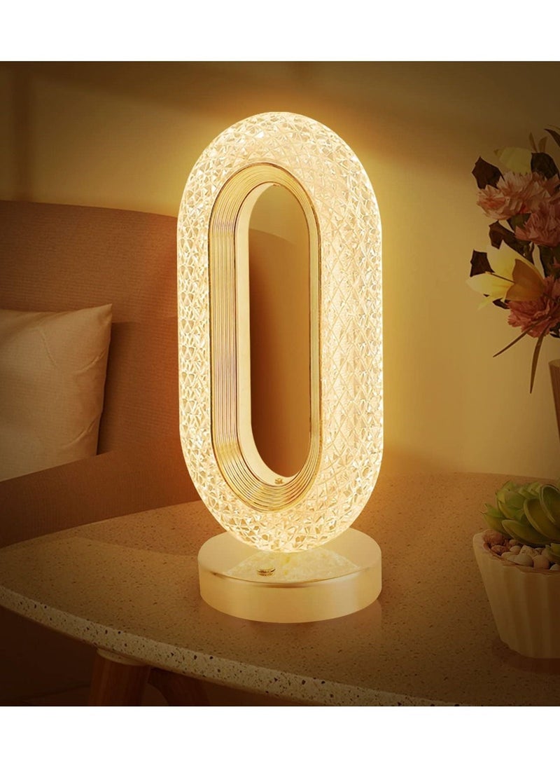 Creativity Crystal Table Lamp with Touch Control, 3 Levels Brightness, Rechargeable USB Small Lamp, Night Light for Bedside, Bedroom, Home, Living, Dining - Image 1