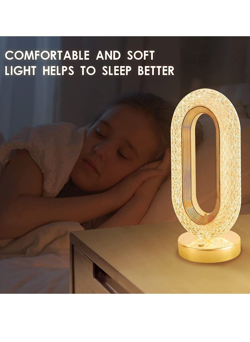 Creativity Crystal Table Lamp with Touch Control, 3 Levels Brightness, Rechargeable USB Small Lamp, Night Light for Bedside, Bedroom, Home, Living, Dining - Image 4