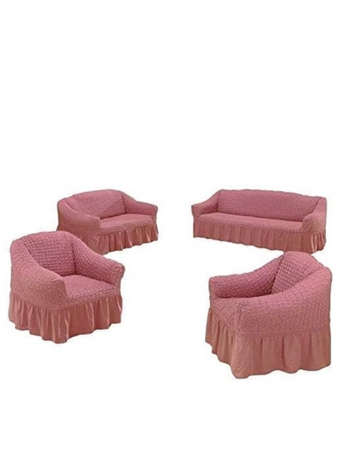 Pink sofa cover set combines modern design with ultimate comfort, adding a warm and bright touch to your home decor.