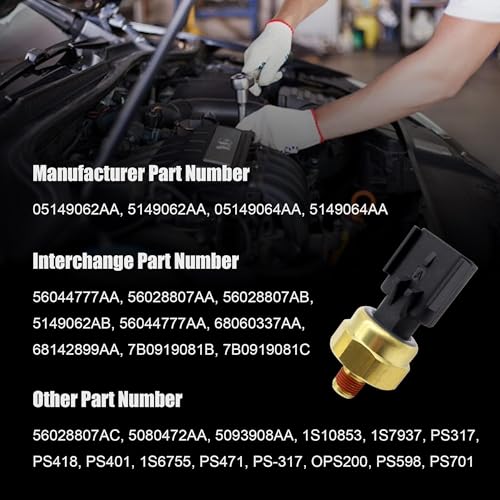 OXCANO 5149062AA Engine Oil Pressure Sensor Sender Switch Sending Unit Compatible with Chrysler, Dodge, Jeep, SRT, Volkswagen, RAM Replaces 5149064AA 5149062AB - Image 3