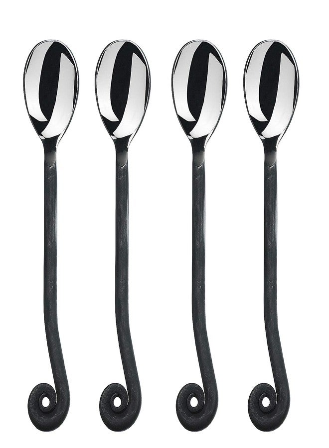 Gourmet Settings - 4-Piece Mini Spoons Set - Treble Clef Collection - Polished/Matte Small Stainless Steel Teaspoons - Demitasse Espresso Cutlery - Dishwasher Safe Flatware (34-900) - Image 1