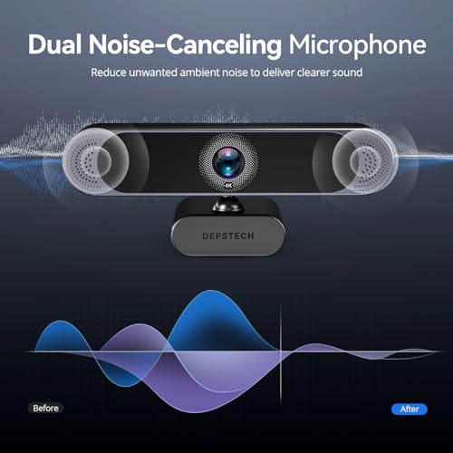 DEPSTECH 4K Webcam, Ultra HD 1/2.55'' Sony Sensor, 3X Digital Zoom, Dual Noise-Canceling Microphones, Remote Control, Auto Focus, Streaming Webcam for PC, Mac, Laptop, Video Call, Zoom, Skype, Teams - Image 4