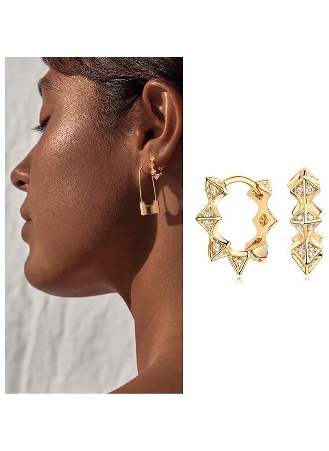 Mevecco Women Huggie Earrings Gold Hoop 14K Gold Filled Small Simple Handmade Hypoallergenic Everyday Jewelry  - Image 3
