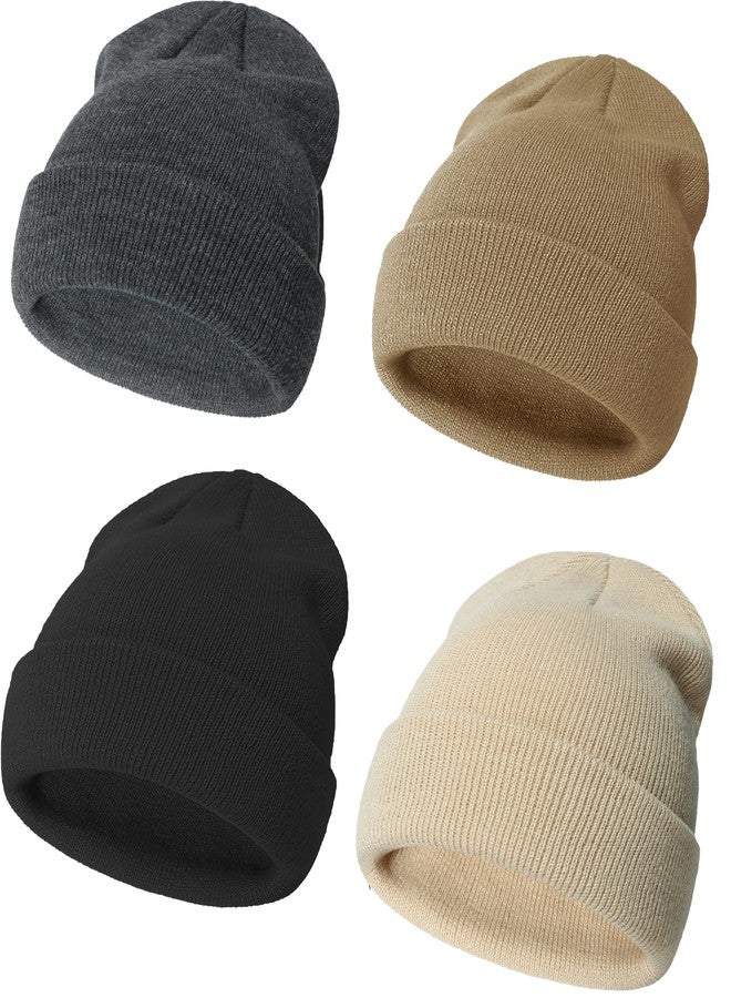 ENBAOHUI Baby Beanie Hat Newborn Winter Warm Knit Hat Kids Soft Beanie Cap Boys Girls Winter Warm Knit Hat Black/Grey/Beige/Khaki S - Image 1