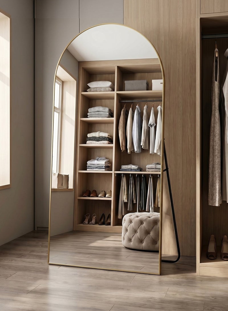 Taimi Elegant Design Large Mirror 170x70cm - Full Length Mirror With Gold Metal Frame and Back Stand - Suitable for Living Rooms, Dressing Rooms and Bedrooms - Image 3