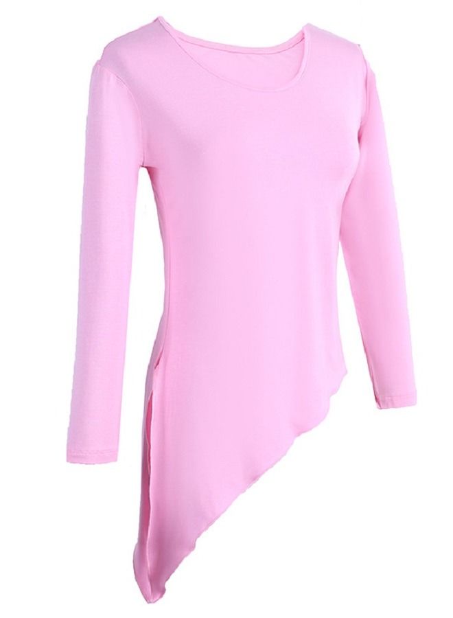 Loquat Women's Dance Practice Clothes With Irregular Split Tops And Long Sleeves 