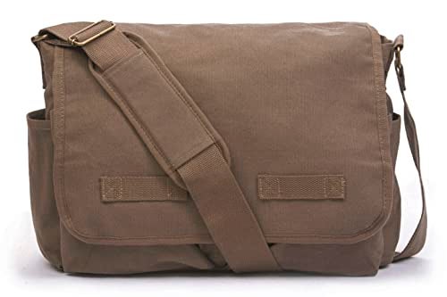 Sweetbriar Classic Vintage Messenger Bag - Original Heavyweight Cotton Canvas Shoulder Bag with Upgraded Features - Image 1