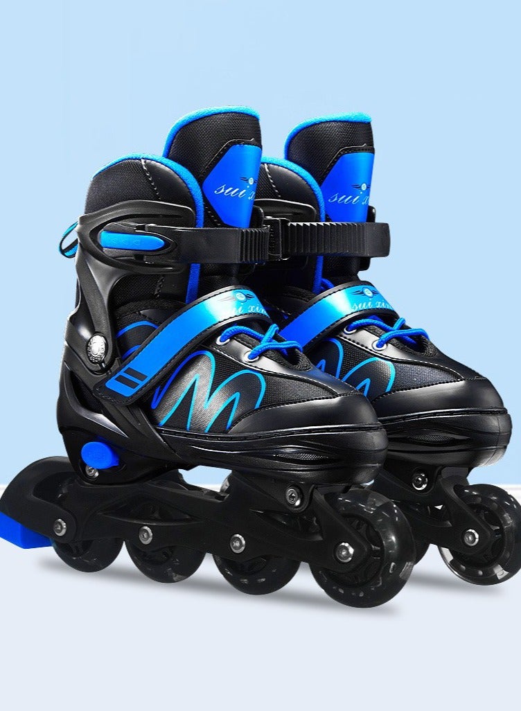 Bukela Roller Skates for Girls and Boys Teens, Adjustable 4 Sizes for Kids Toddler Rollerskates with Light up Wheels, All 8 Wheels Light UP, for Youth Women and Men(S) - Image 1