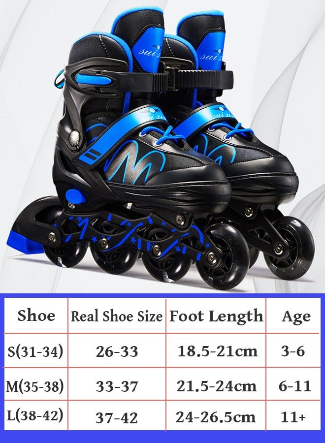 Bukela Roller Skates for Girls and Boys Teens, Adjustable 4 Sizes for Kids Toddler Rollerskates with Light up Wheels, All 8 Wheels Light UP, for Youth Women and Men(S) - Image 2