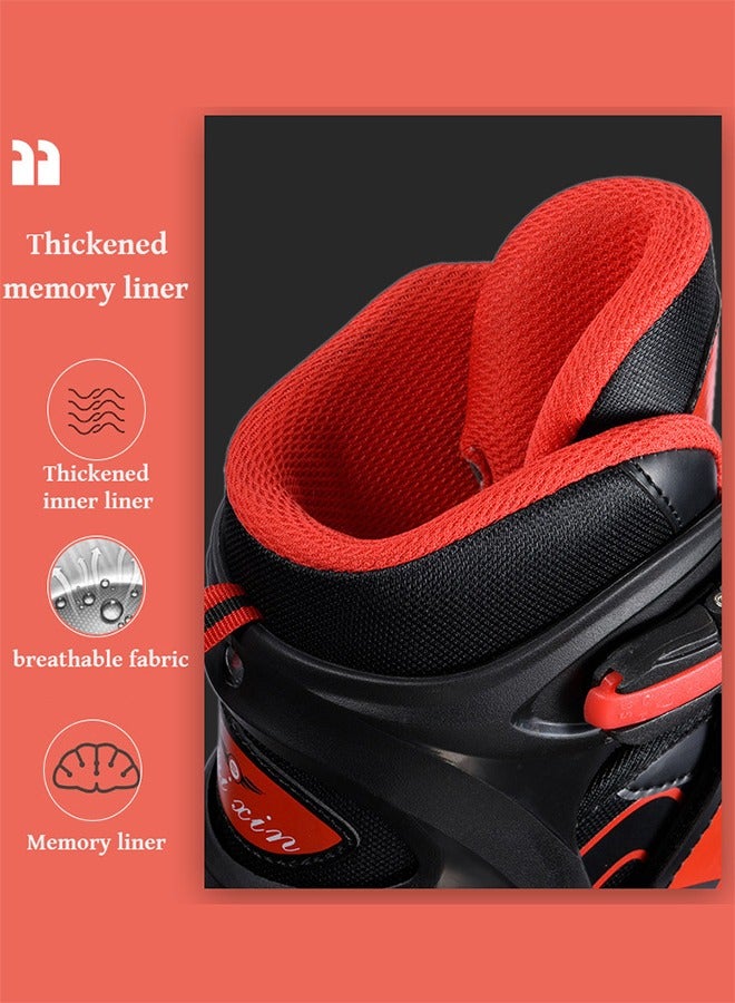 Bukela Roller Skates for Girls and Boys Teens, Adjustable 4 Sizes for Kids Toddler Rollerskates with Light up Wheels, All 8 Wheels Light UP, for Youth Women and Men(S) - Image 3