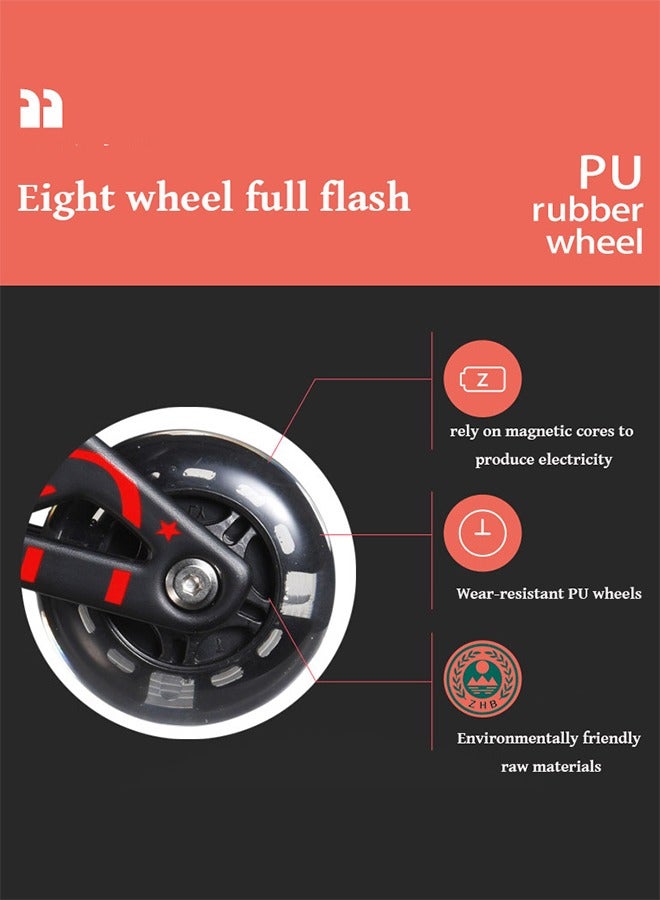 Bukela Roller Skates for Girls and Boys Teens, Adjustable 4 Sizes for Kids Toddler Rollerskates with Light up Wheels, All 8 Wheels Light UP, for Youth Women and Men(S) - Image 5