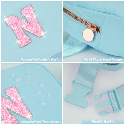 Uygafly Fanny Pack Belt Bag Crossbody Bags with Initials Letter Patch Trendy Stuff for Teens Cute Stuff Birthday Gifts for Teenager Girls | N,Blue Bag - Image 5