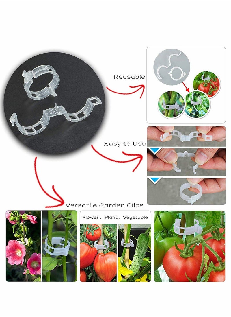150Pcs Plant Support Clips, Garden Grape Vine, Tomato Vine Vegetables Plants Trellis Clips to Grow Upright Makes Healthier