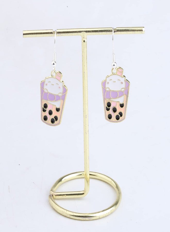 MYOSPARK Bubble Tea Cat Earrings - Bubble Lover Gift Cat Charm Earring for Women - Image 3