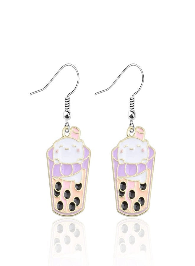 MYOSPARK Bubble Tea Cat Earrings - Bubble Lover Gift Cat Charm Earring for Women - Image 1